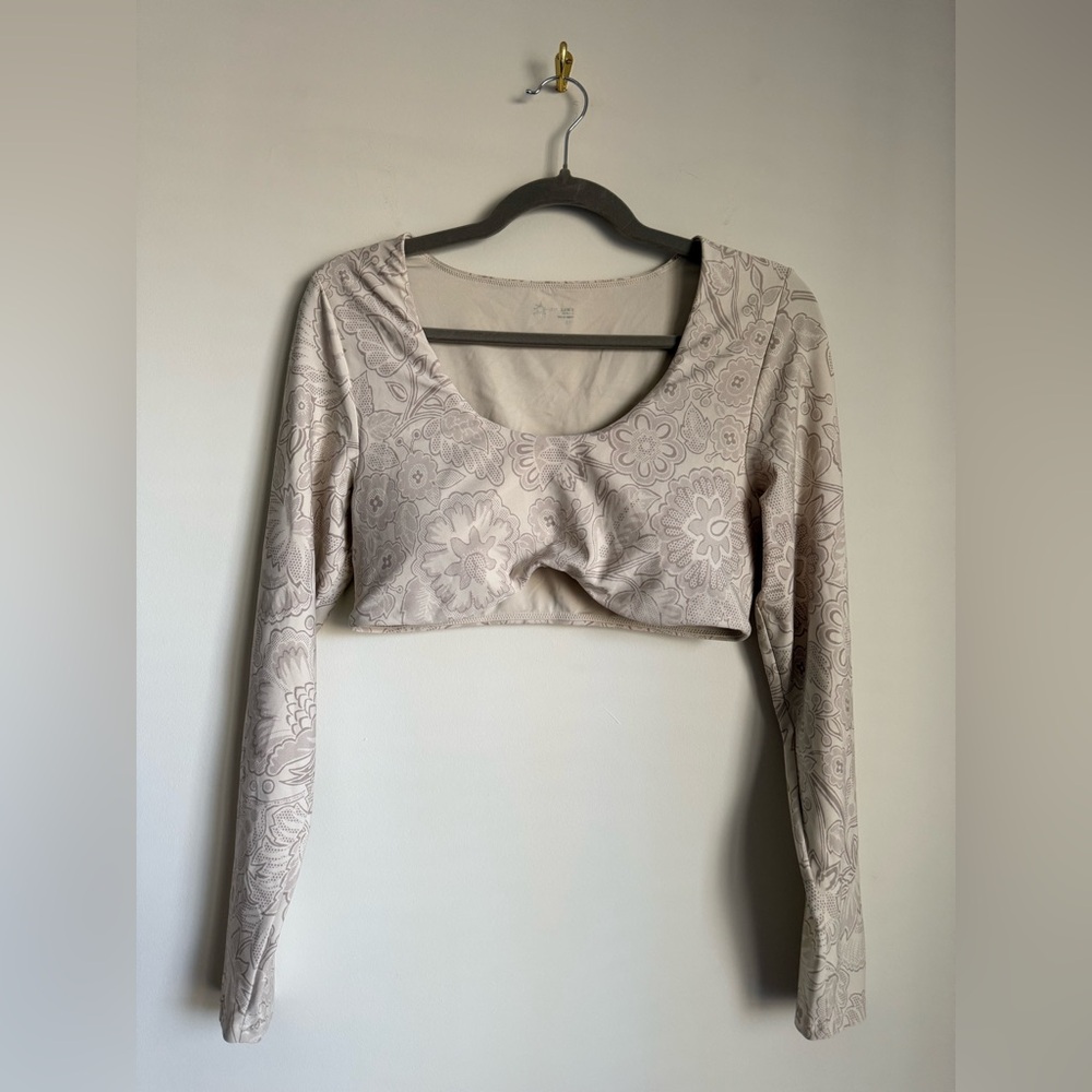 Offline by Aerie Real Me Long Sleeve Cropped Bra Top